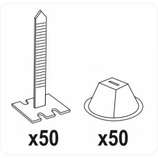 VOREL Set 50 cupe si 50 benzi pentru nivelat placi..